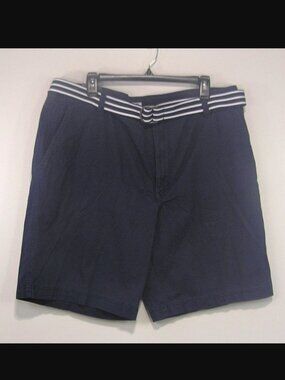 NWT IZOD SHORTS SIZE 38 NAVY BLUE FLAT FRONT